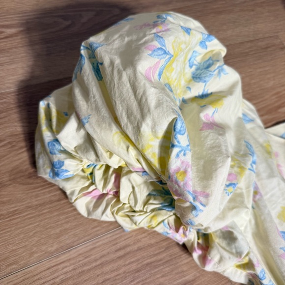 LoveShackFancy x Target Puff Sleeve Dress Yellow Floral Cottage Size 12 - Picture 7 of 13